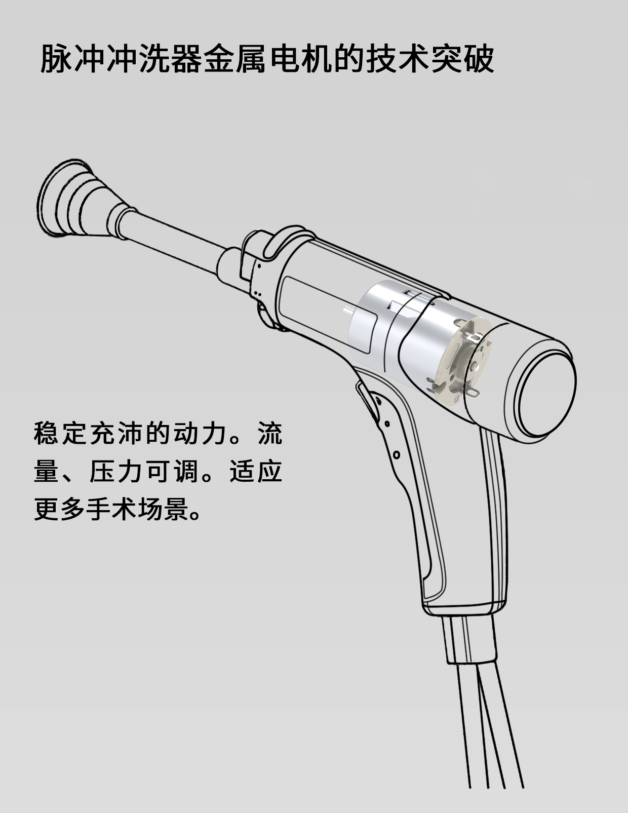 一次性医用电动脉冲冲洗器电机解决方案_医用冲洗系统泵电机-万至达电机