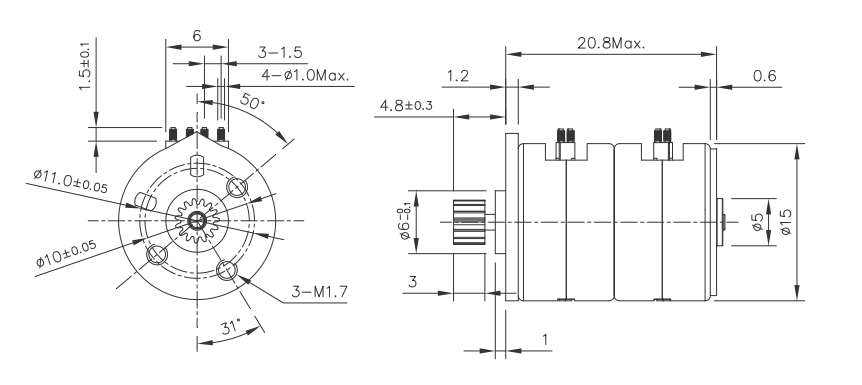 OT-SM15P-290步进电机|微型打印机电机|医疗设备电机|洁牙器电机-万至达电机