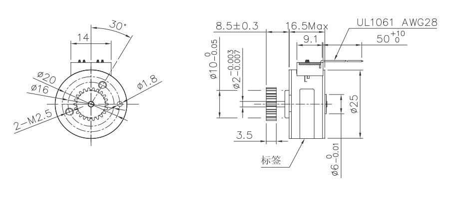 OT-SM25P-243步进电机|微型打印电机|医疗设备电机|步进电机价格-万至达电机