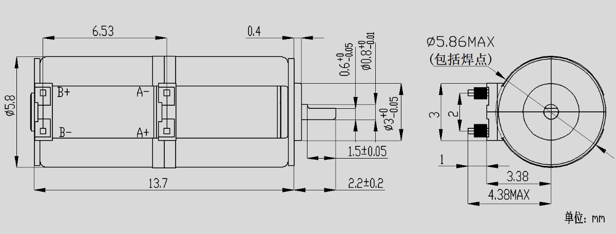 OT-SM5.8L-001步进电机_6mm微型步进电机_镜头马达-万至达电机